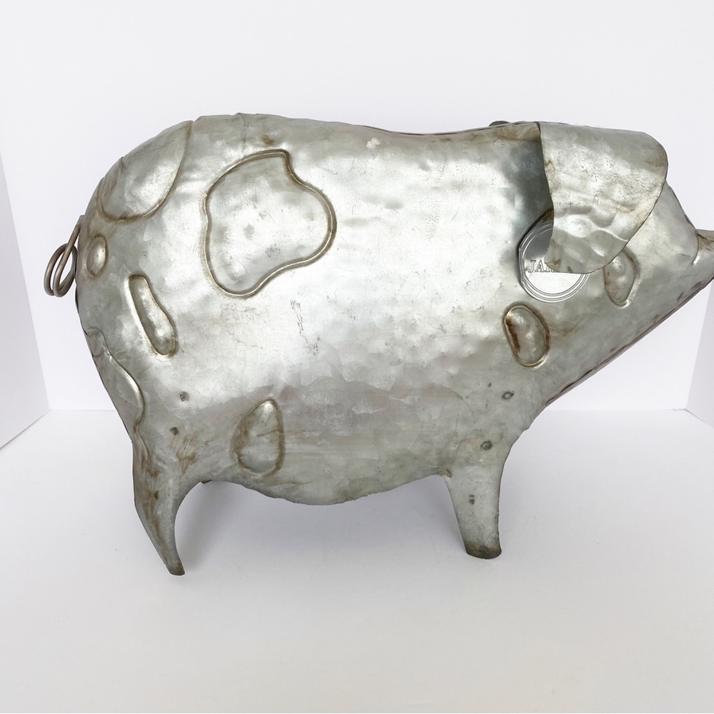 Pig Large Metal Hollow Le Jardin Apropos Home Collection 16.5” MWT Farmhouse